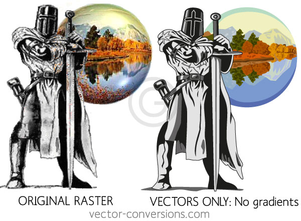 raster to vector conversion using 100% vectors