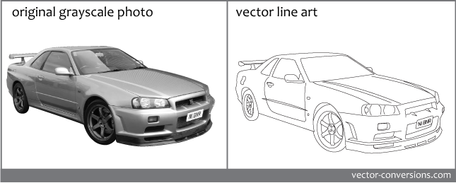 raster grayscale vs vector line art