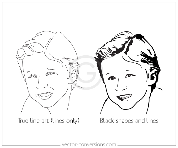 black and white vector line drawing options