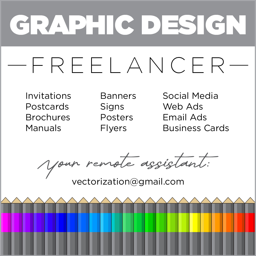 Graphic Design Freelancer email me at vectorization@gmail.com