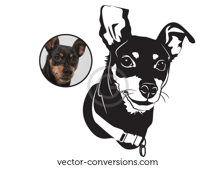 black drawing of a dog for rock carving