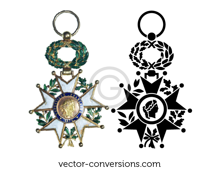 color legion of honor medal photo and black only vector graphic