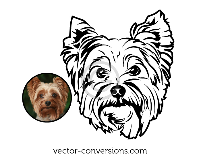 Vector line drawing of a dog for sandblasted engraving