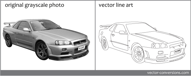 Line art vs Grayscale vector conversion