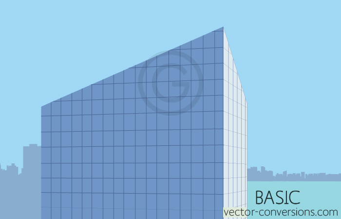 A very basic outline of the major elements of a vector building drawing