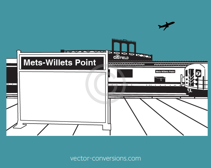Custom vector drawing of the Met's City Field