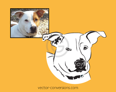 Vector conversion of dog's face for enamel pins