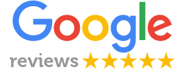 Google logo with 5 star reviews