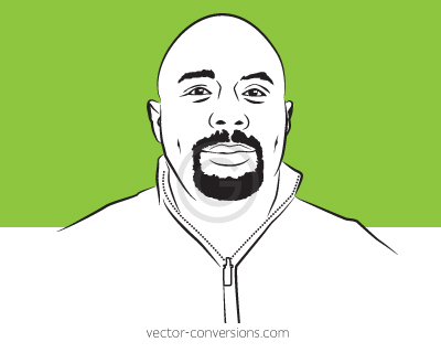 Vector Conversion Sample Line Art man's face