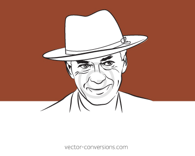 black-only drawing in vector format of a man's face