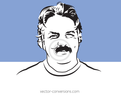 vector drawing of a men's face in black-only