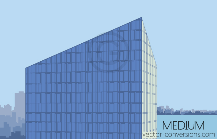 Medium amount of detail of a vector building drawing
