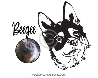 Vector Conversion drawing of dog for metal stamping
