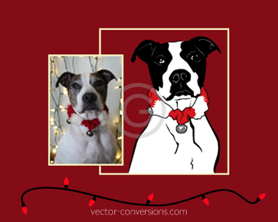 Vector conversion black and white vector drawing of dog