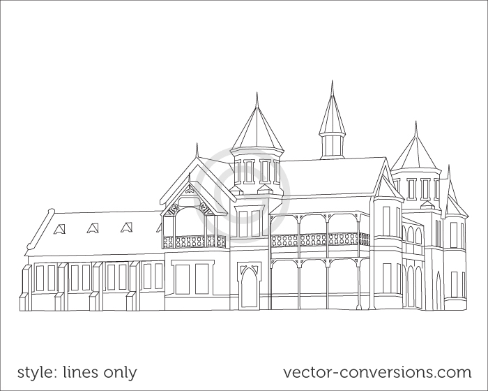 vector true line art drawing made with lines only