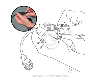 custom line art drawing of a person with instructions