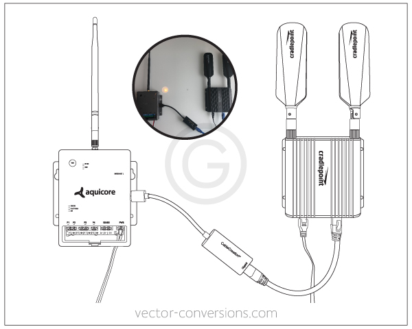 vector line drawing of parts