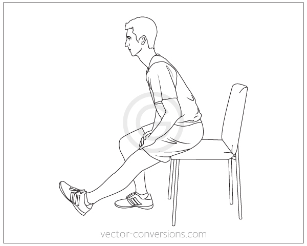 vector line drawing of an exercise instructor based on a photo